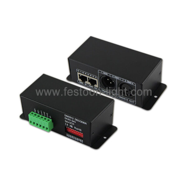 3 Channel DMX Decoder RGB with XLR-3R and RJ45