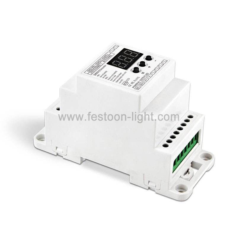 DMX 512 LED Decoder RJ45 DIN Rail CV